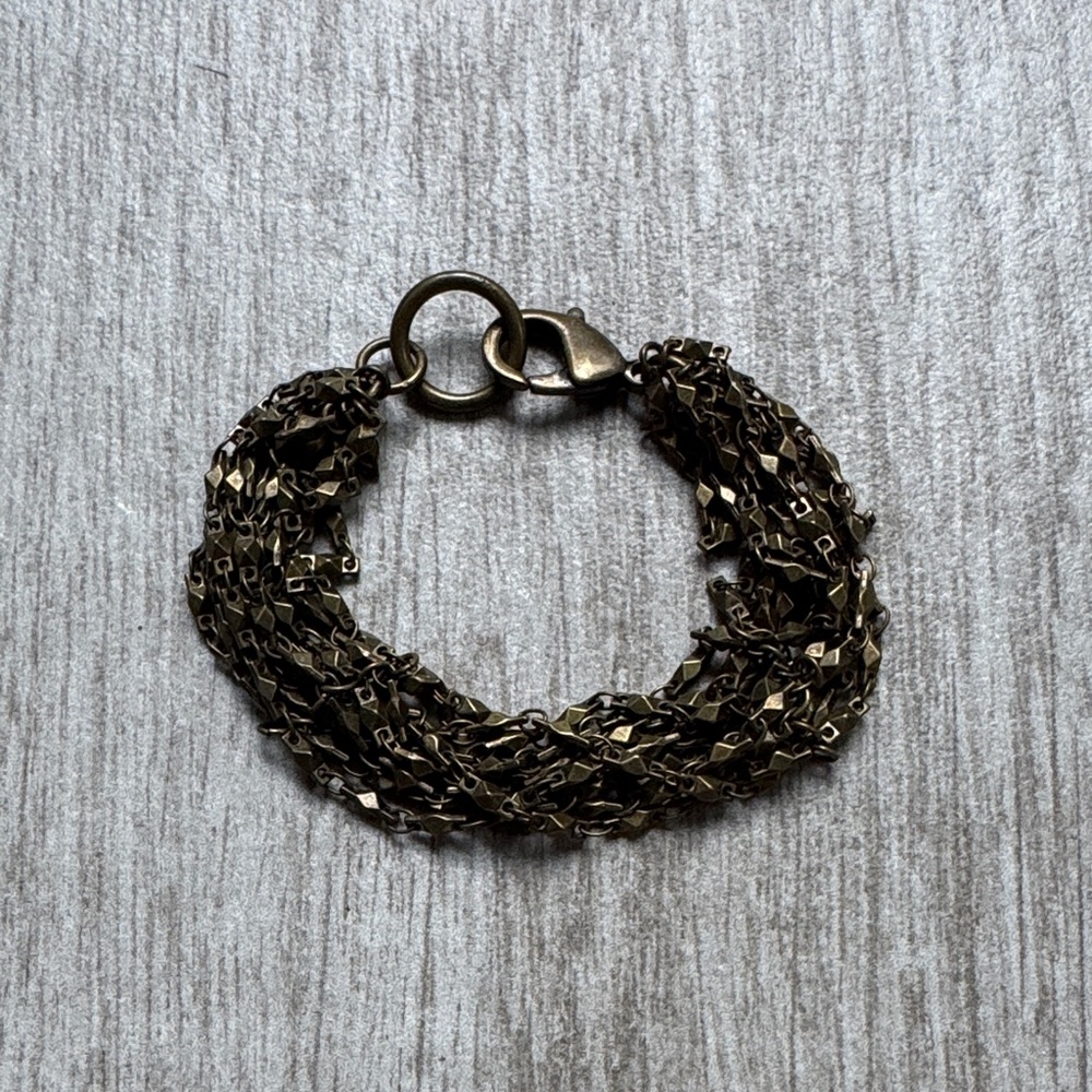 Club Monaco Gold Brass Chain Bracelet vintage
